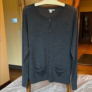 Women's Charcoal Gray Cardigan Sweater